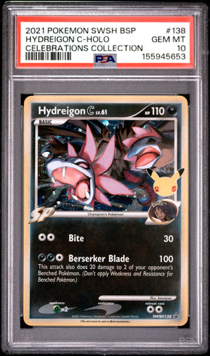 Hydreigon C HOLO  #138 PSA 10 Sword And Shield 25th Celebrations PROMO Pokemon TCG