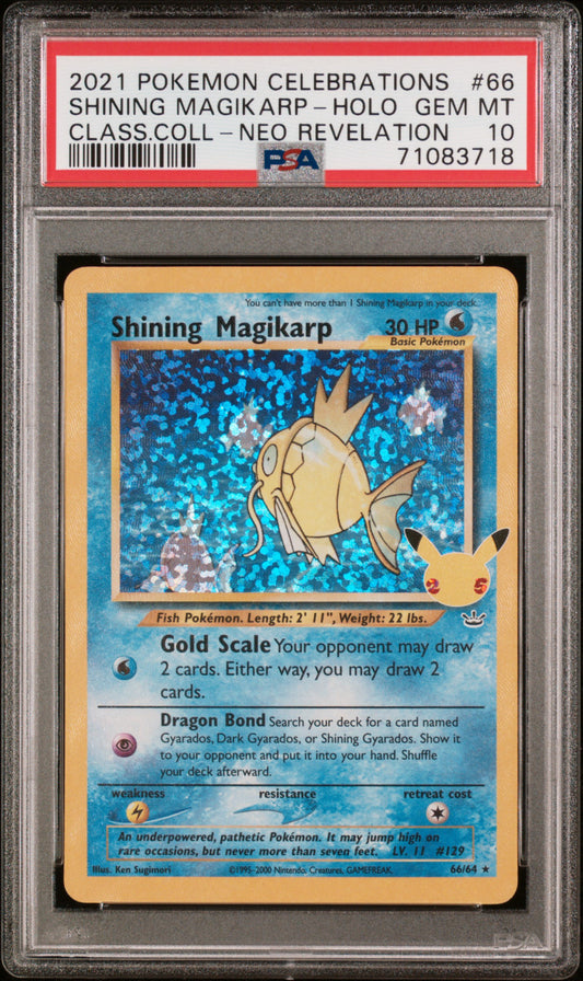 2021 POKEMON CELEBRATIONS CLASSIC COLLECTION #66 SHINING MAGIKARP-HOLO - PSA GEM MT 10