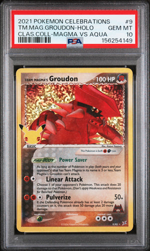 Team Magma Groudon HOLO #9 PSA 10 CELEBRATIONS CLASSIC COLLECTION Pokemon TCG