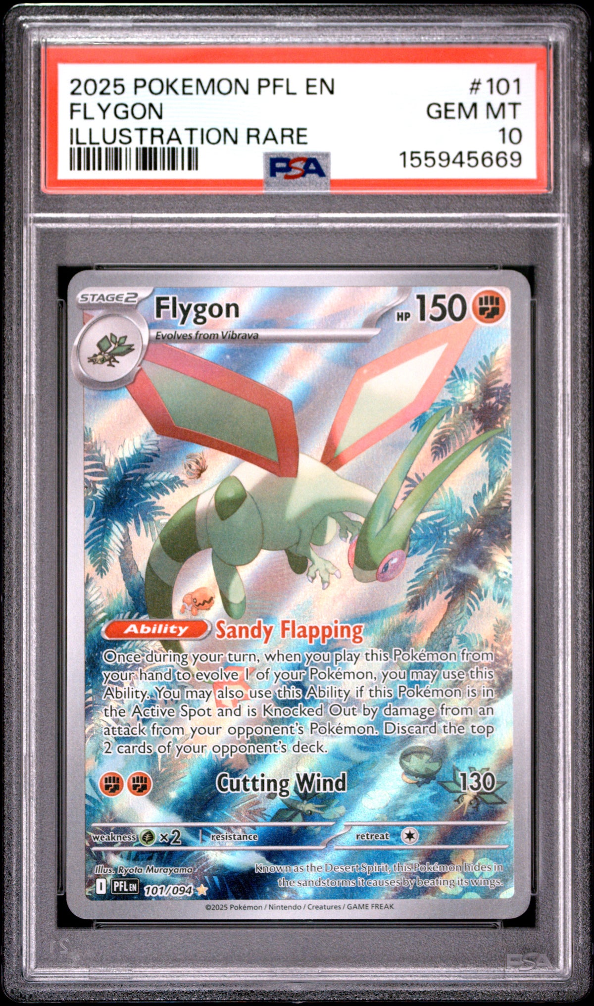 2025 POKEMON PFL EN-PHANTASMAL FLAMES #101 FLYGON - PSA GEM MT 10