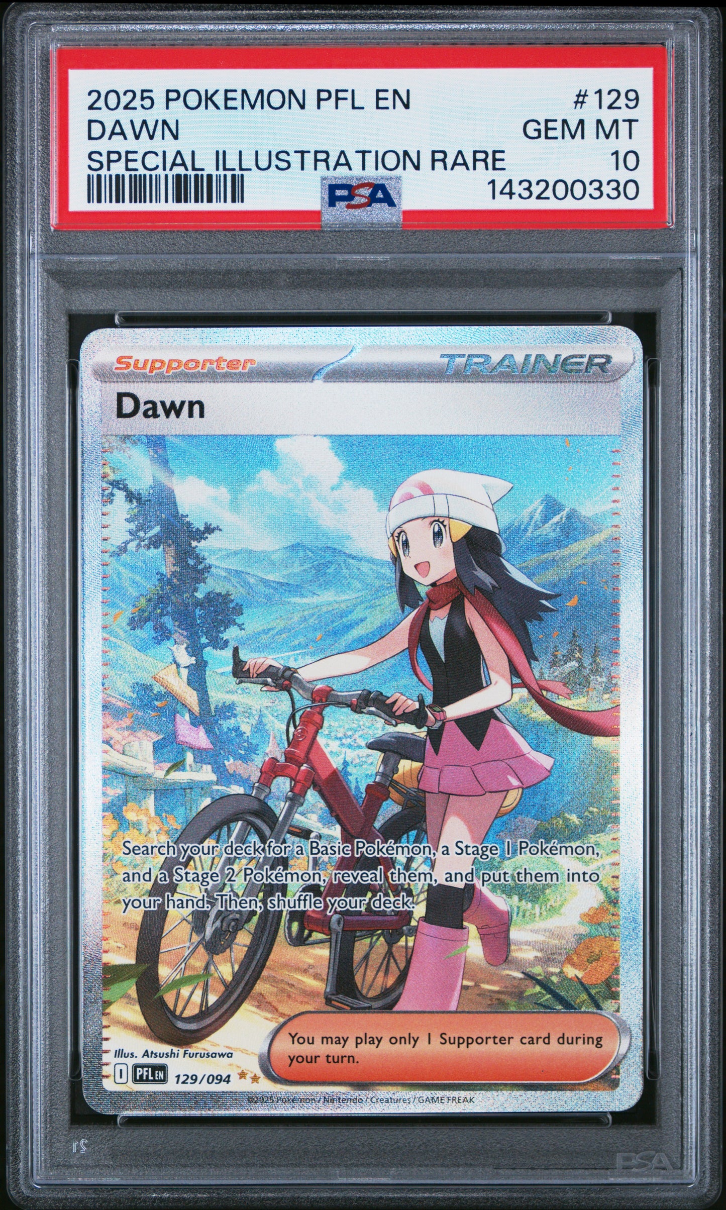 2025 POKEMON PFL EN-PHANTASMAL FLAMES #129 DAWN - PSA GEM MT 10