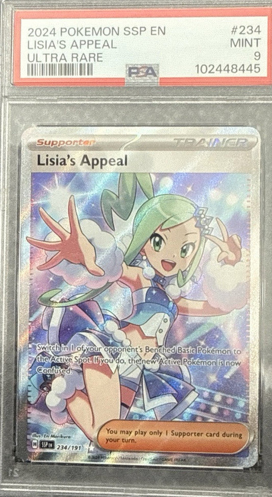 Pokemon Lisia's Appeal Surging Sparks Ultra Rare #234 PSA 9 Mint