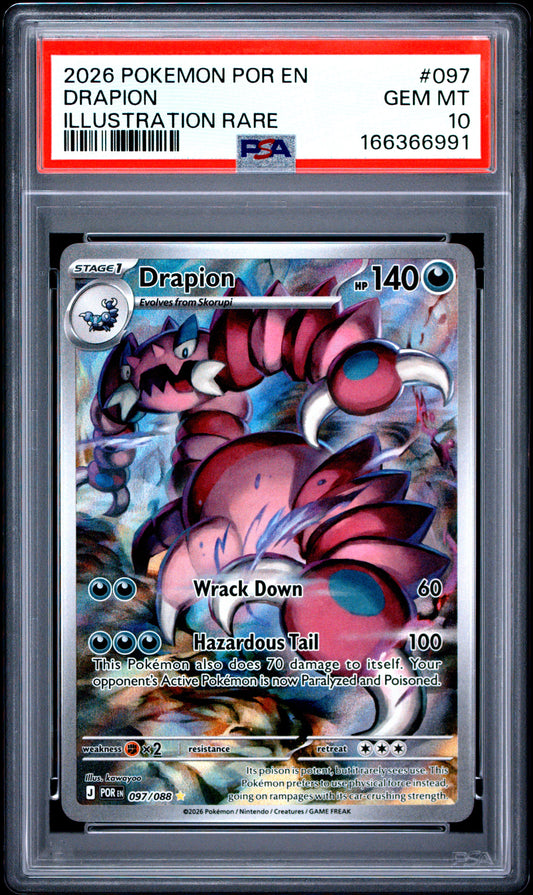 2026 POKEMON POR EN-PERFECT ORDER #097 DRAPION - PSA GEM MT 10