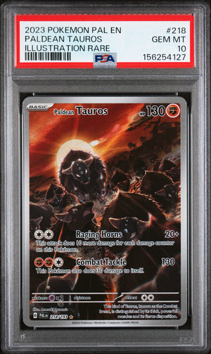 Paldean Tauros #218 PSA 10 IR Scarlet & Violet Paldea Evolved English Pokemon TCG