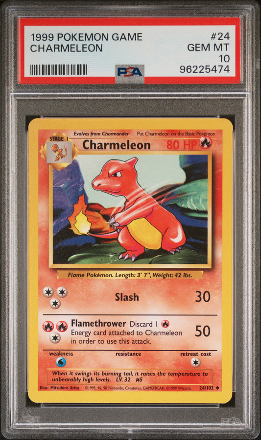 1999 POKEMON GAME #24 CHARMELEON - PSA GEM MT 10